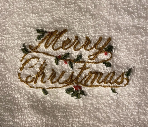 Christmas / Holiday Embroidered Decorative Hand Towels