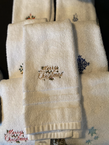 Christmas / Holiday Embroidered Decorative Hand Towels