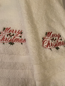 Christmas / Holiday Embroidered Decorative Hand Towels