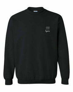 Aquarius Zodiac / Astrology Sign Crewneck - Black