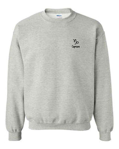 Capricorn Zodiac / Astrology Sign Crewneck - Grey
