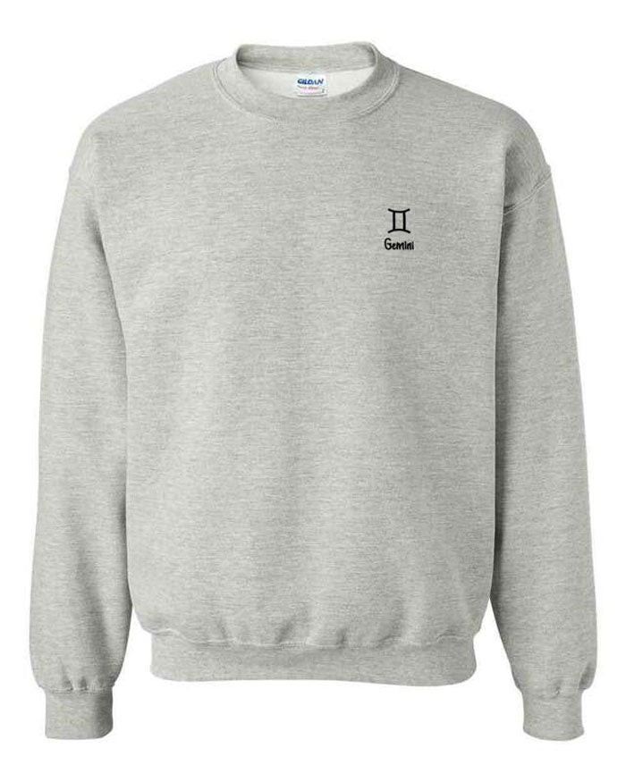 Gemini Zodiac / Astrology Sign Crewneck - Grey