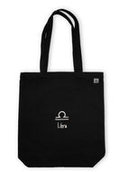 Libra Zodiac / Astrology Sign Tote Bag - Black