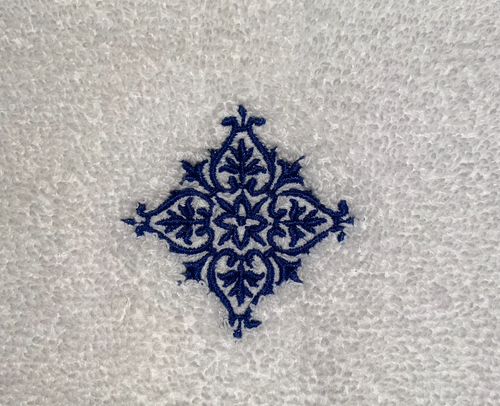 Floral Diamond Embroidered Hand / Bathroom Towel