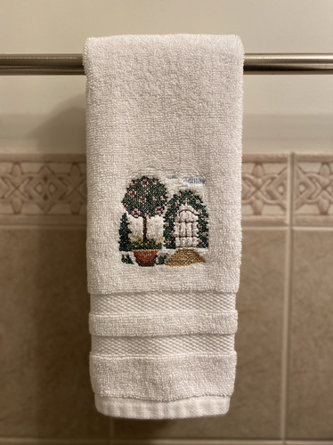 Floral Garden Embroidered Hand / Bathroom Towel