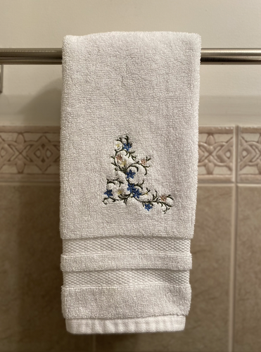 Floral Design Embroidered Hand / Bathroom Towel