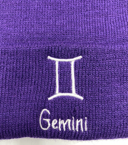 "Imperfect" Gemini Zodiac / Astrology Sign Beanie - Dark Purple