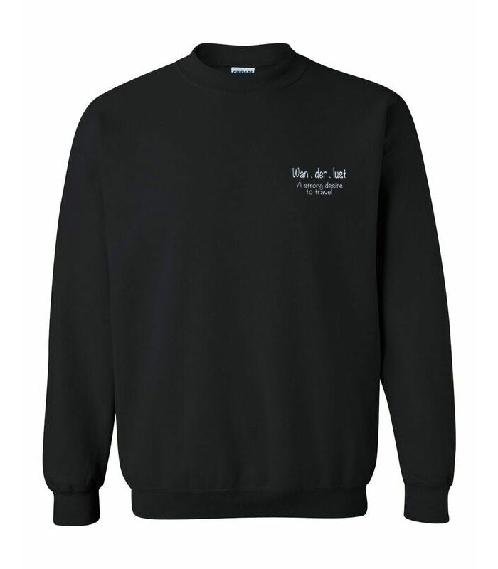 Wanderlust Crewneck - Black