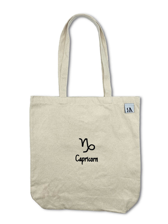 Capricorn Zodiac / Astrology Sign Tote Bag - Beige