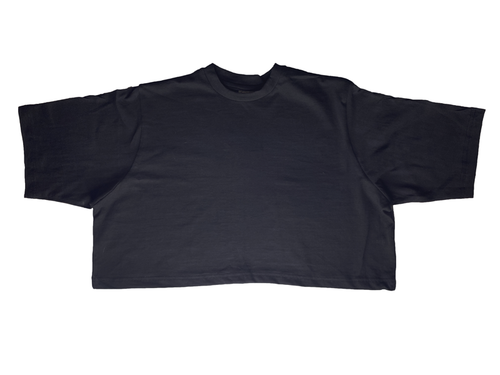 Simple Black Cropped T-shirt