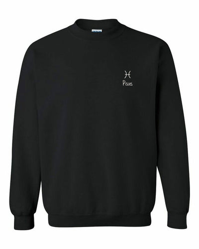 Pisces Zodiac / Astrology Sign Crewneck - Black